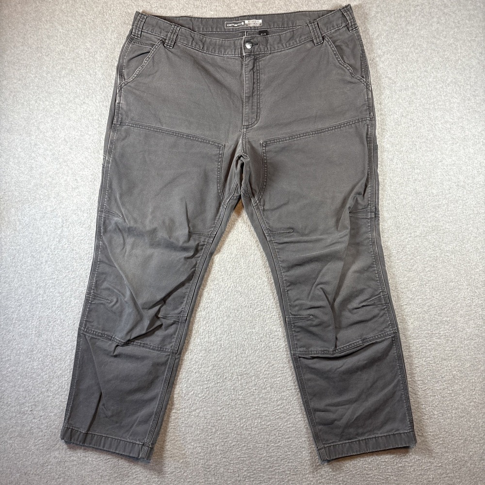 Carhartt Men's 42x30 Double Knee Gray Work Pants Relaxed Fit Rugged Flex